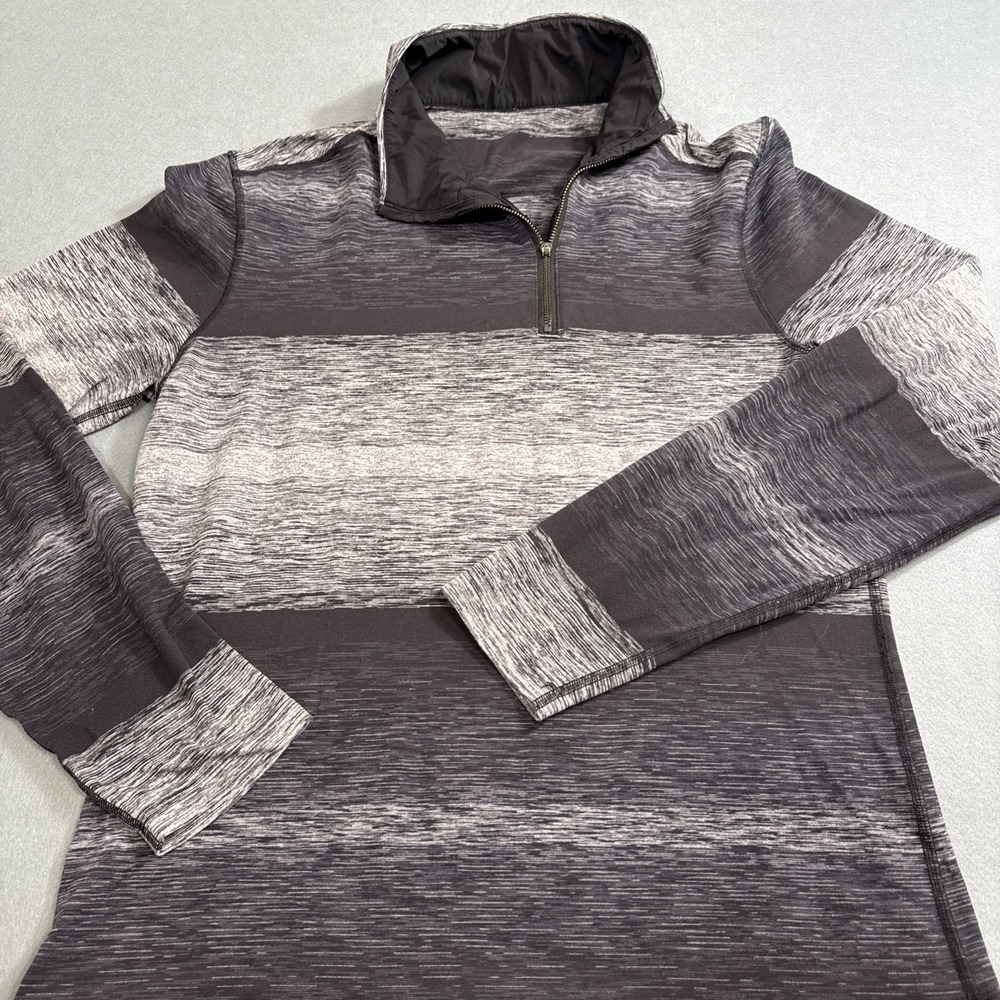 SHIRT 1/4 ZIP Lululemon MENS L/XL Performance Long Sleeve Sweatshirt Striped